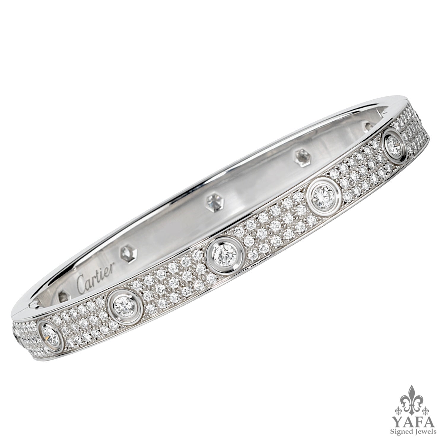 CARTIER Diamond Love Pave Gold Bracelet
