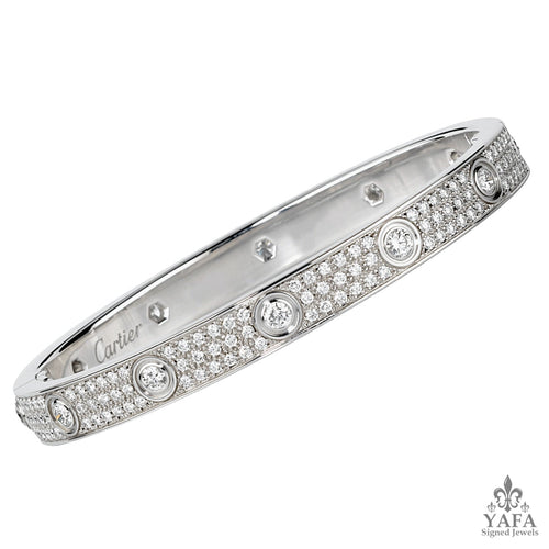 CARTIER Diamond Love Pave Gold Bracelet