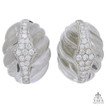 DAVID WEBB Carved Crystal, Diamond Earrings