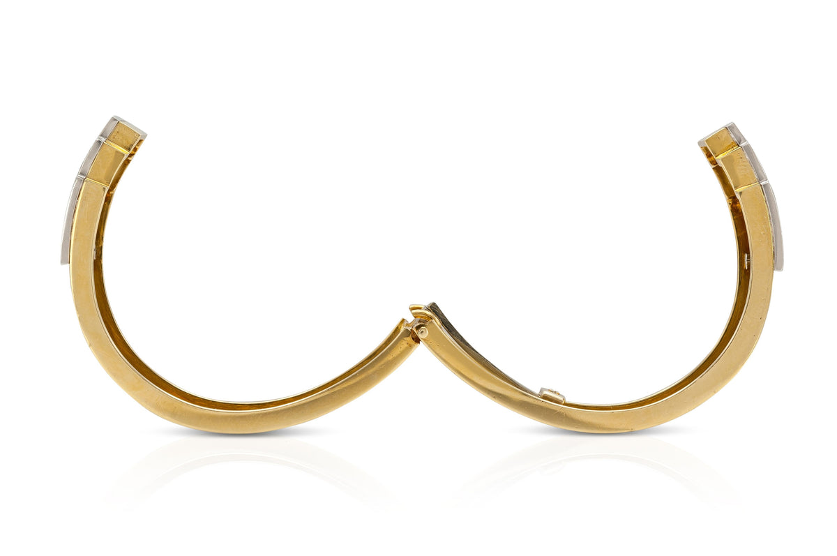 Vintage 1970s David Webb Gold and Diamond Cuff Bracelet