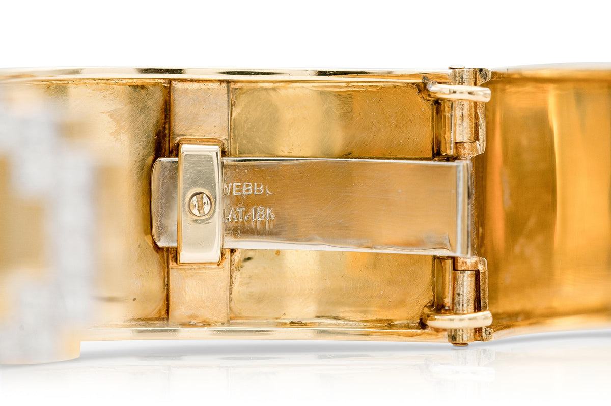 Vintage 1970s David Webb Gold and Diamond Cuff Bracelet