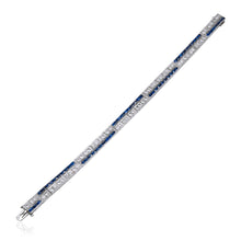 VAN CLEEF & ARPELS Platinum, Diamond & Sapphire Art Deco Straight Line Bracelet