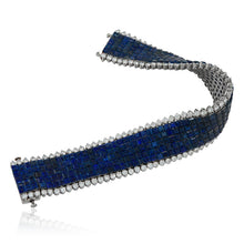 VAN CLEEF & ARPELS Platinum Mystery-Set Sapphire and Diamond Bracelet