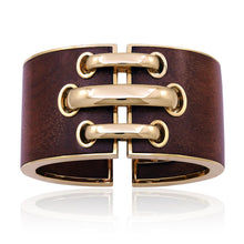 DAVID WEBB 18K Yellow Gold & Bloodwood Shoelace Cuff Bracelet