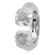 DAVID WEBB Fluted Rock Crystal and Diamond “Twilight” Cuff Bracelet