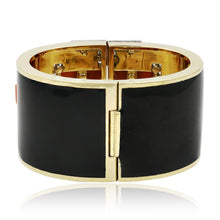 DAVID WEBB Black Enamel, Diamond and Sugarloaf Coral Bangle