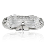 DAVID WEBB 18K & Platinum Carved Rock Crystal and Diamond “Twilight” Bracelet