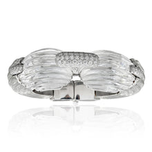 DAVID WEBB 18K & Platinum Carved Rock Crystal and Diamond “Twilight” Bracelet