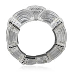 DAVID WEBB 18K & Platinum Carved Rock Crystal and Diamond “Twilight” Bracelet