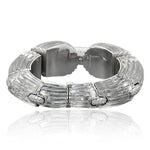 DAVID WEBB 18K & Platinum Carved Rock Crystal and Diamond “Twilight” Bracelet