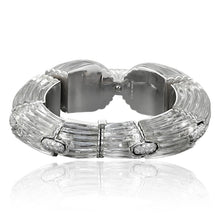 DAVID WEBB 18K & Platinum Carved Rock Crystal and Diamond “Twilight” Bracelet