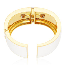 DAVID WEBB White Enamel and Diamond “Shoelace” Cuff Bracelet