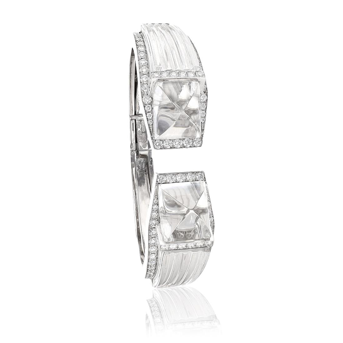 DAVID WEBB 'Bastille White Night' Cuff Bracelet
