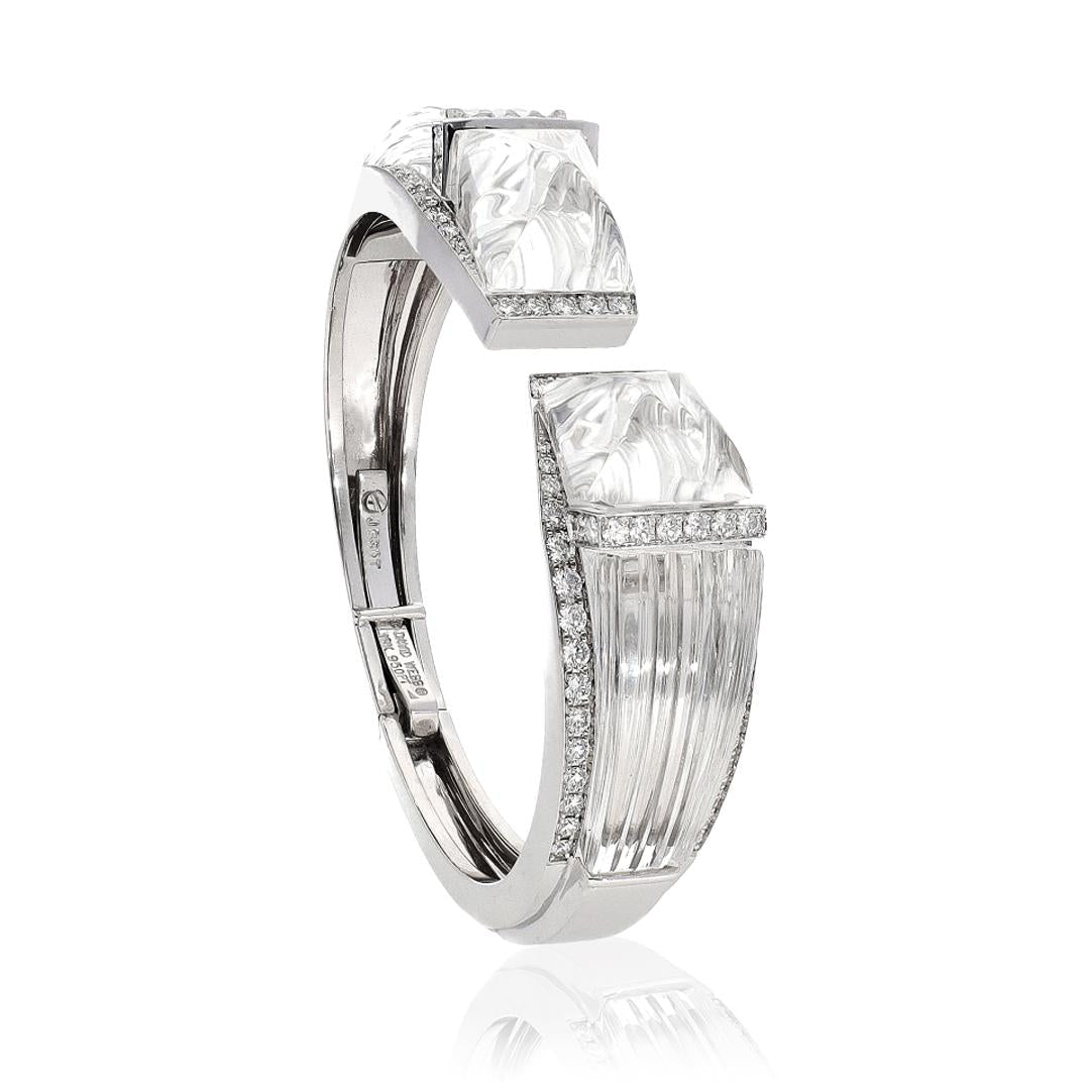 DAVID WEBB 'Bastille White Night' Cuff Bracelet