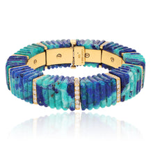 DAVID WEBB  Segmented Fluted Azurmalachite Caribbean Bracelet