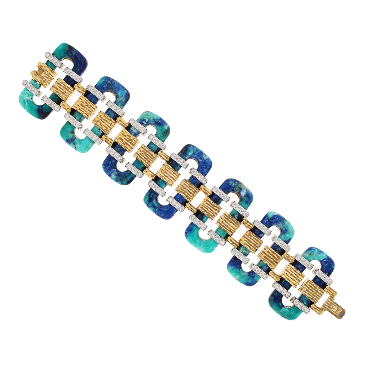 DAVID WEBB Tread Bracelet, Azurmalachite