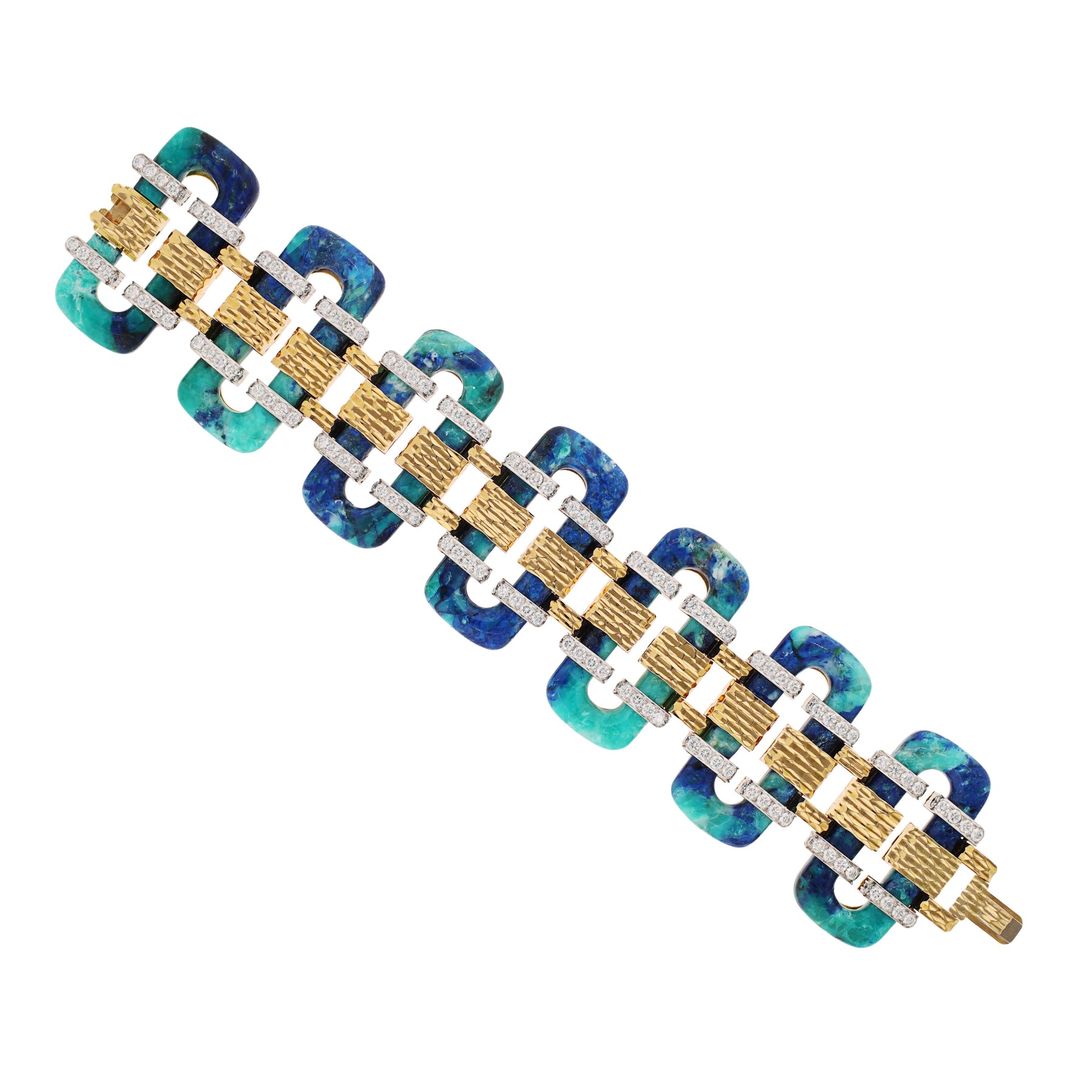 DAVID WEBB Tread Bracelet, Azurmalachite