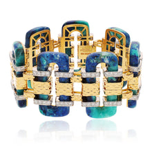DAVID WEBB Tread Bracelet, Azurmalachite