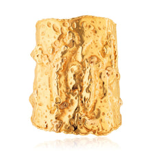 VAN CLEEF & ARPELS Pair of 18K Yellow Gold Hammered “Manchette” Cuff Bracelets