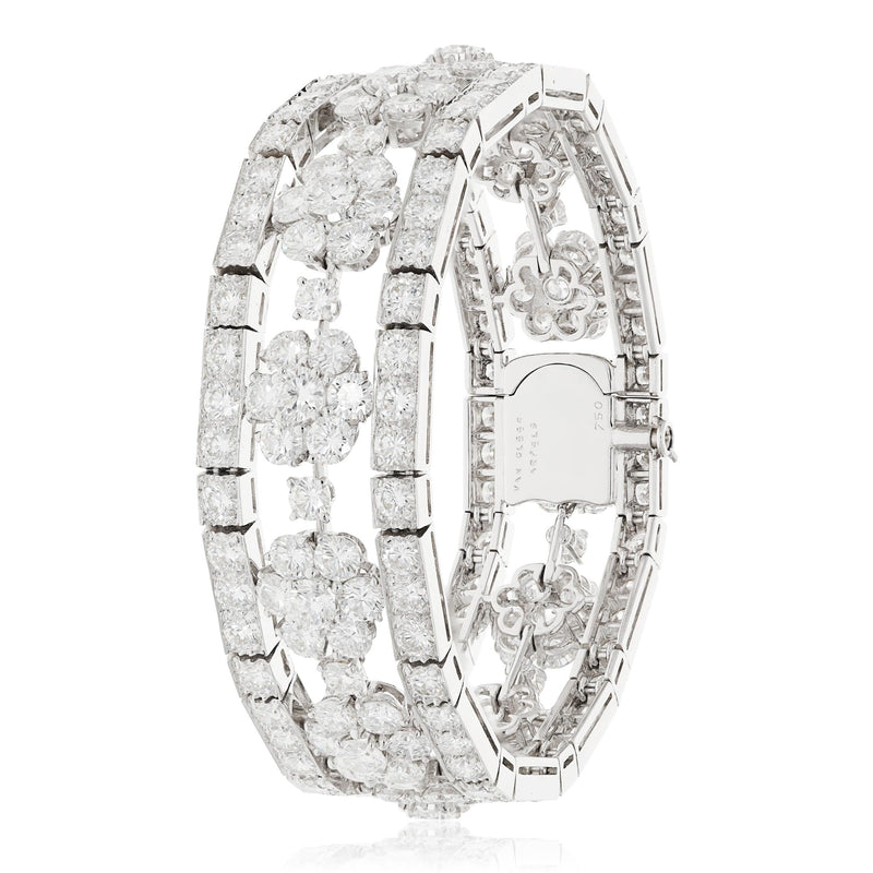 VAN CLEEF & ARPELS 18K White Gold and, Diamond Snowflake Bracelet