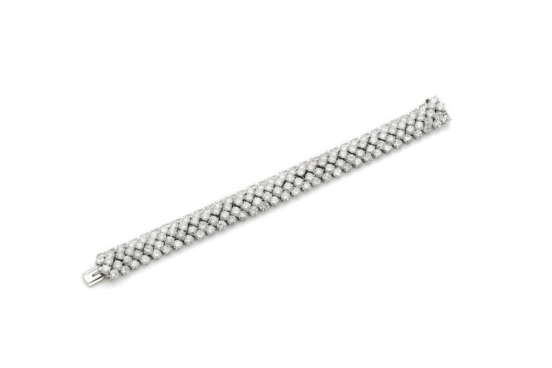 Vintage 1970s David Webb 33.80 Carat Diamond Bombe Bracelet