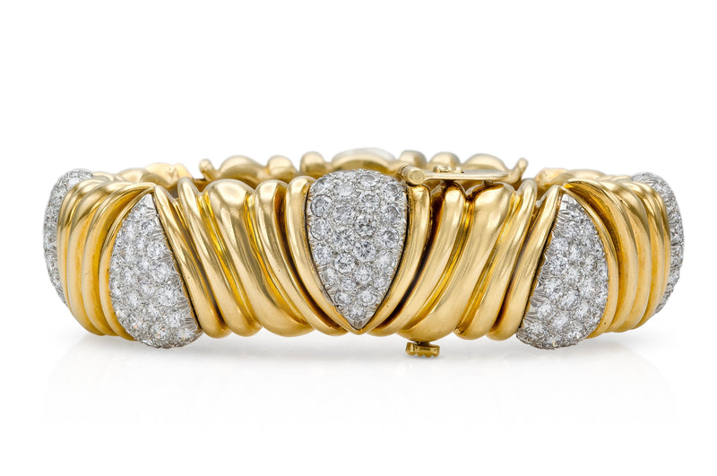Vintage 1970s David Webb Gold and Diamond Bracelet