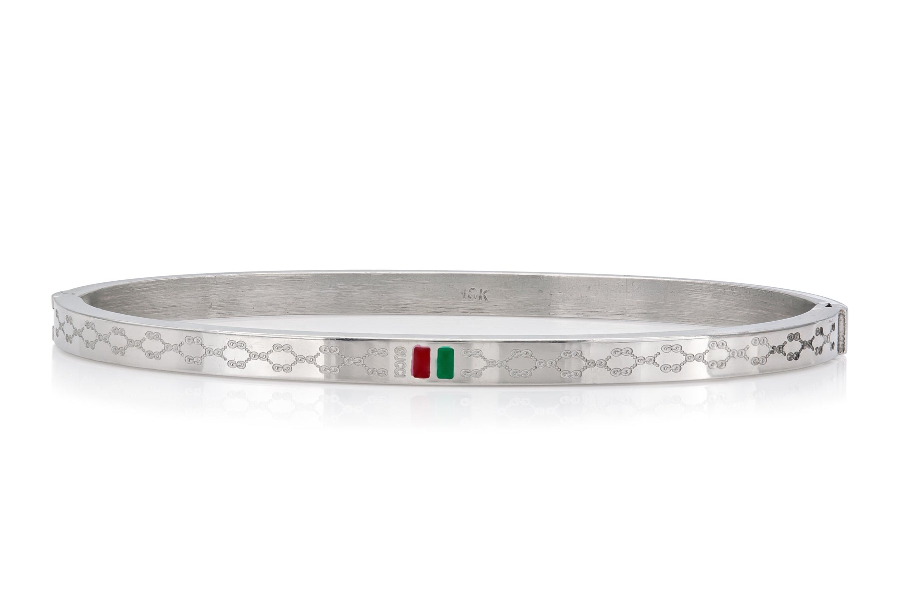 Gucci White Gold Bangle Bracelet