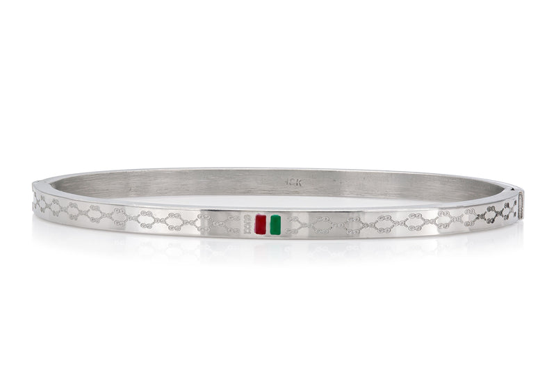 Gucci White Gold Bangle Bracelet