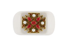 Verdura Cacholong Maltese Cross Cuff Bracelet