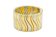 Vintage Marina B Two Toned Gold Wide Wave Cuff Bracelet