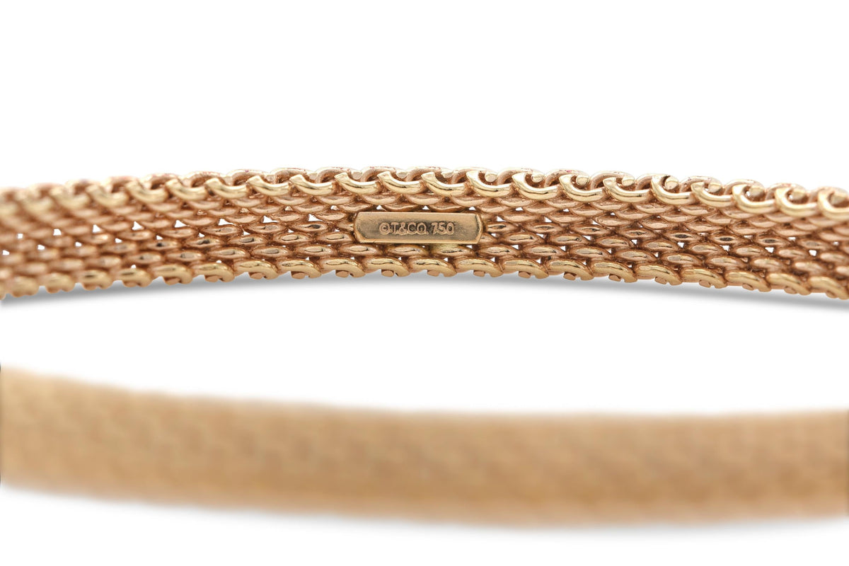 Tiffany & Co. Somerset Rigid Mesh Gold Bangle