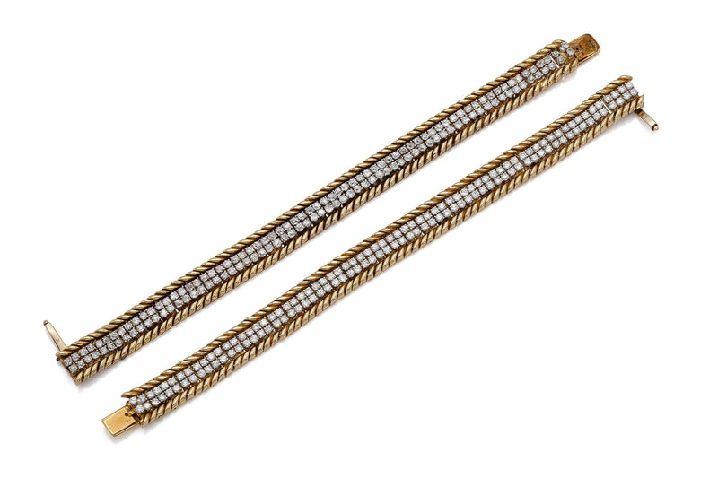 Vintage 1960s Verdura Diamond Bracelet Pair