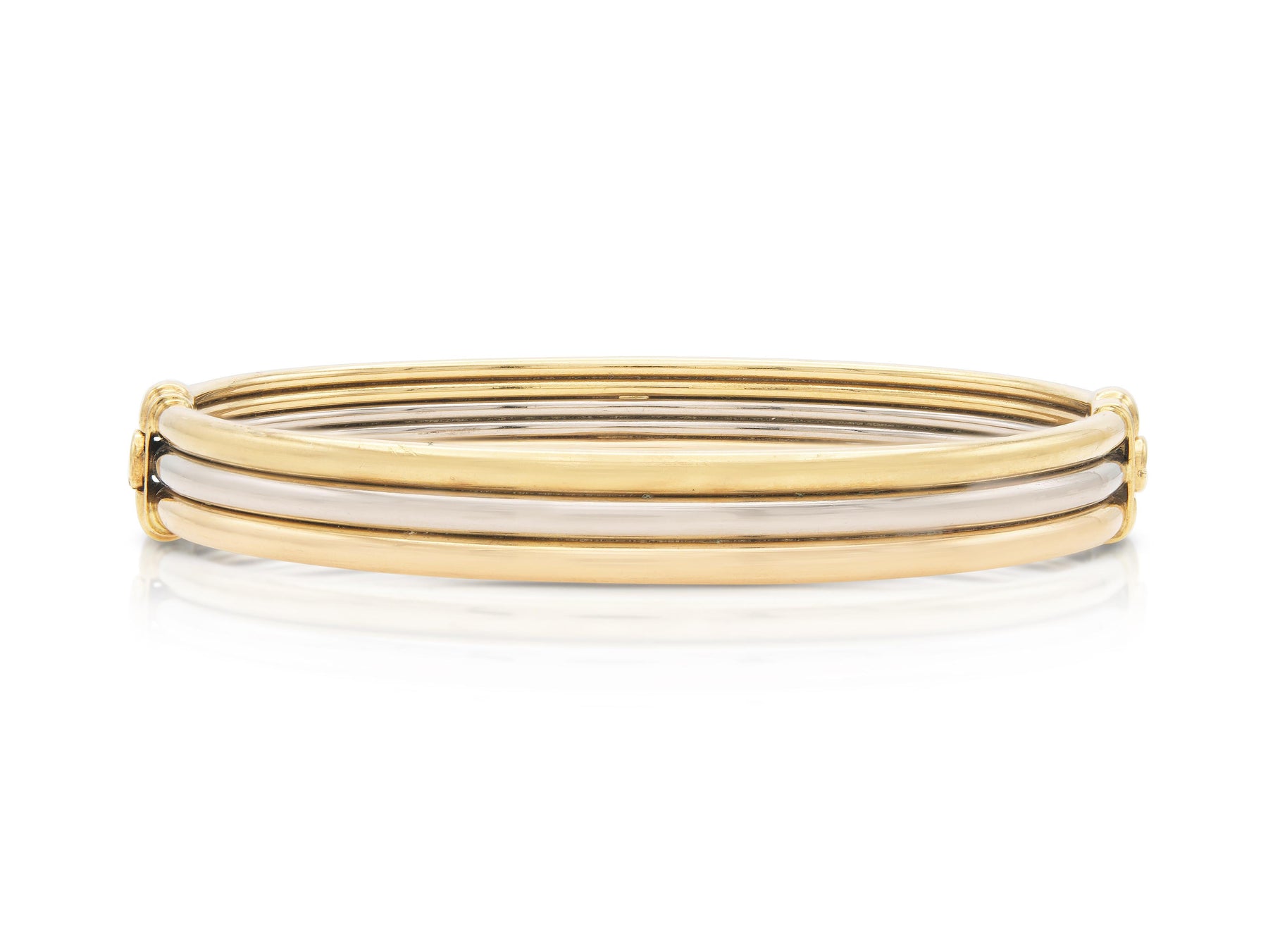 Vintage 1980s Cartier Tri-Tone Gold Bangle Bracelet