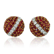VAN CLEEF & ARPELS 18K Yellow Gold Ruby and Diamond Earrings