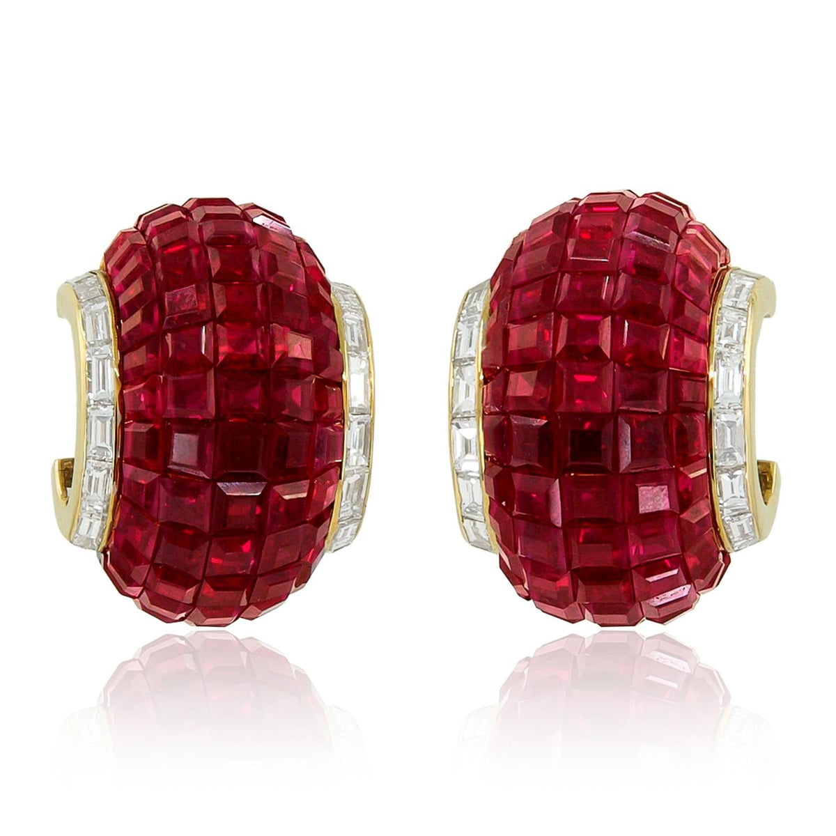 VAN CLEEF & ARPELS ‘Lampion’ Mystery-Set Ruby and Diamond Ear Clips