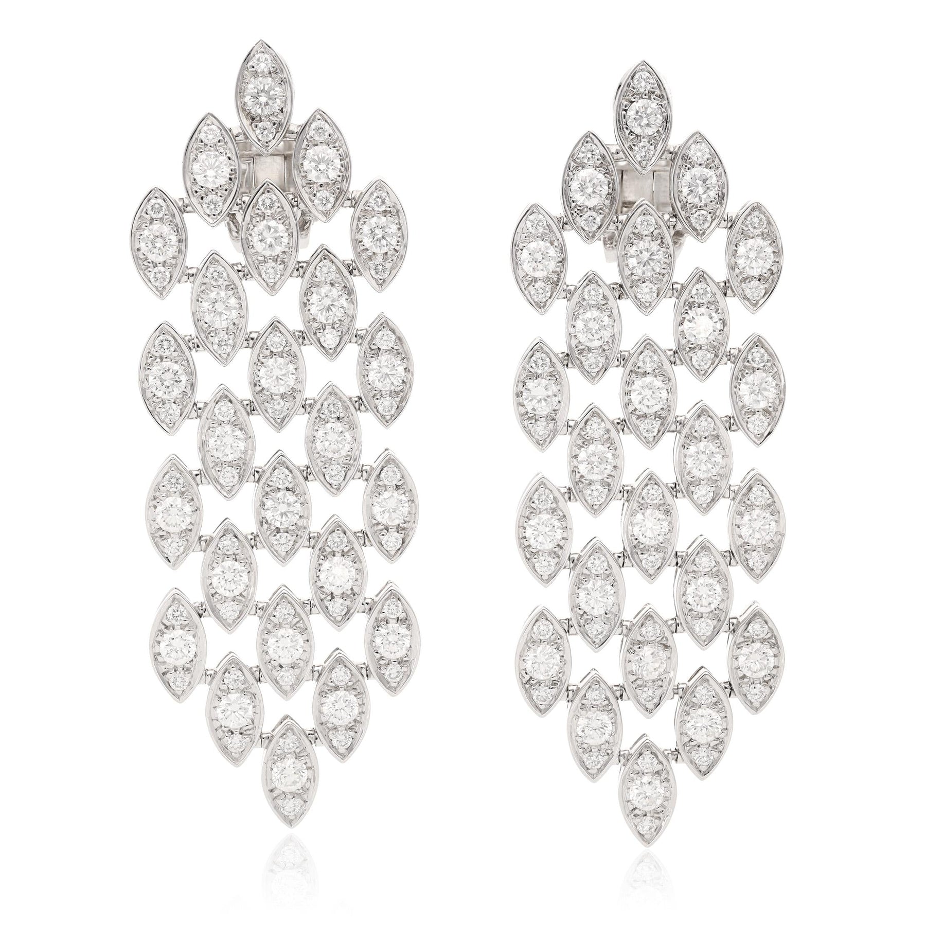 CARTIER 18K White Gold and Diamond Ear Clips