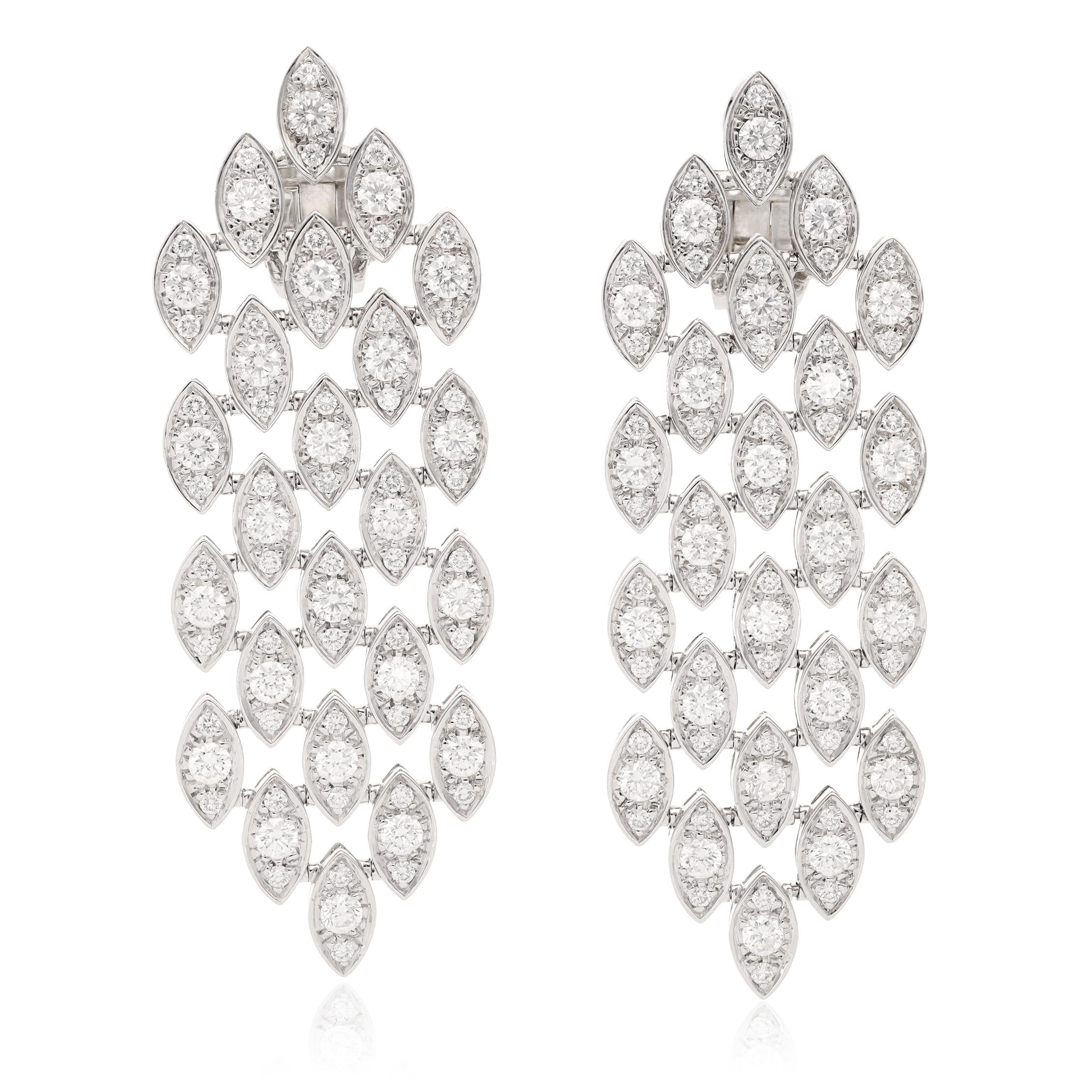 CARTIER 18K White Gold and Diamond Ear Clips