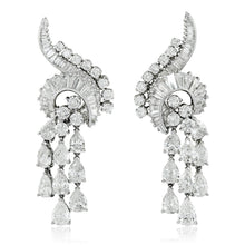 HARRY WINSTON Platinum Pear, Baguette and Round Diamond Ear Clips