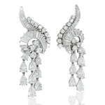 HARRY WINSTON Platinum Pear, Baguette and Round Diamond Ear Clips