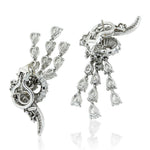 HARRY WINSTON Platinum Pear, Baguette and Round Diamond Ear Clips