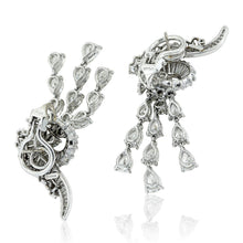 HARRY WINSTON Platinum Pear, Baguette and Round Diamond Ear Clips