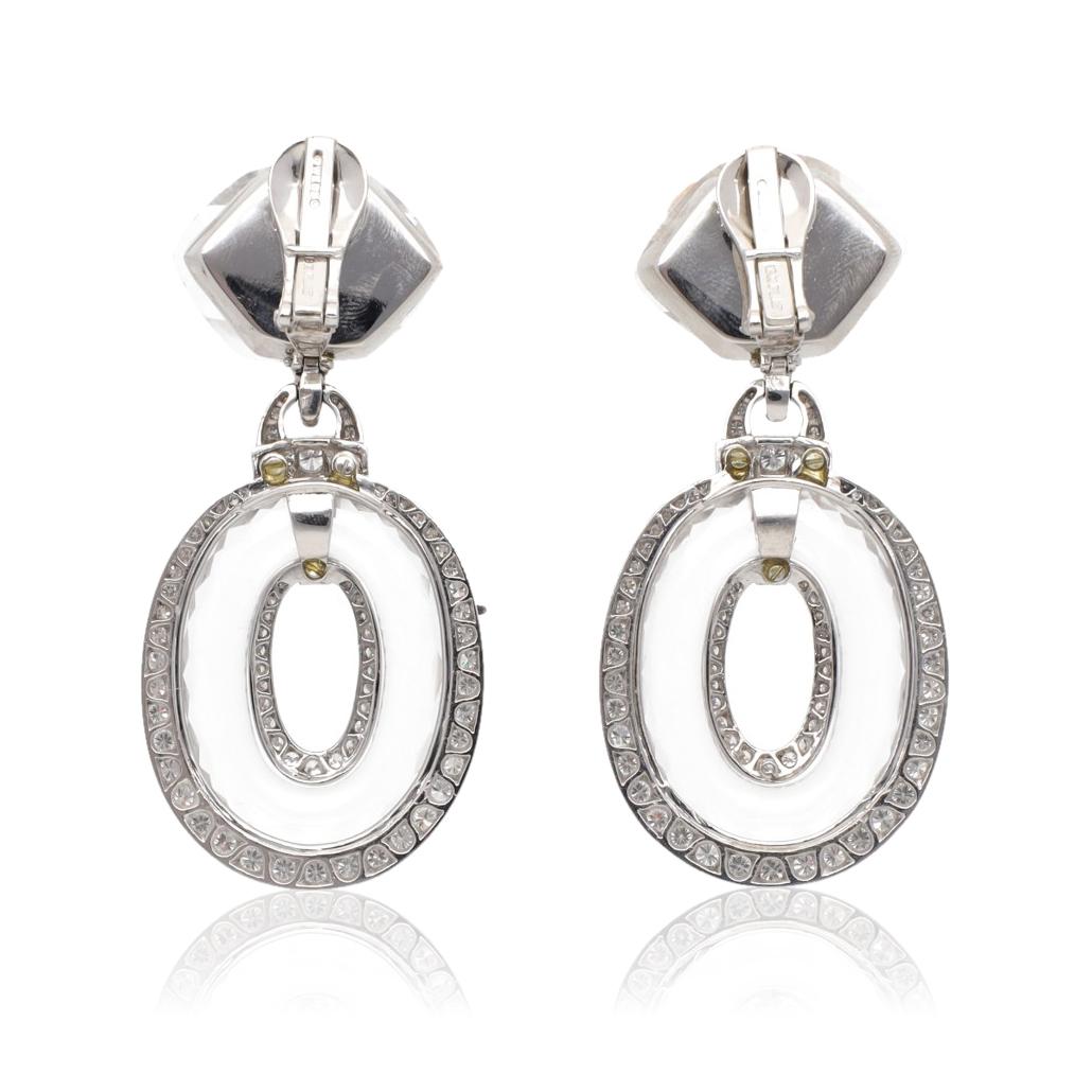 DAVID WEBB Rock Crystal and Diamond Earrings