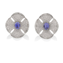 BULGARI Maltese Flower Cabochon Sapphire Ear Clips