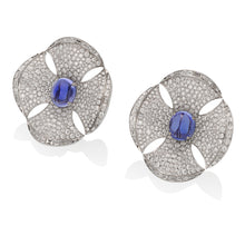 BULGARI Maltese Flower Cabochon Sapphire Ear Clips