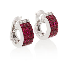 VAN CLEEF & ARPELS 'Mystery-Set Ruby Pont Neuf Huggie Earrings