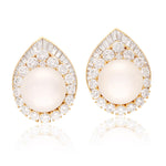 VAN CLEEF & ARPELS 18K Yellow Gold Pearl and Diamond Ear Clips