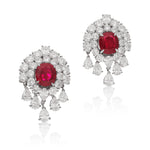 VAN CLEEF & ARPELS Platinum & 18K Gold, Ruby and Diamond Ear Clips