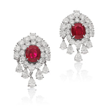 VAN CLEEF & ARPELS Platinum & 18K Gold, Ruby and Diamond Ear Clips