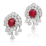 VAN CLEEF & ARPELS Platinum & 18K Gold, Ruby and Diamond Ear Clips