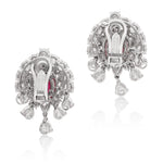 VAN CLEEF & ARPELS Platinum & 18K Gold, Ruby and Diamond Ear Clips